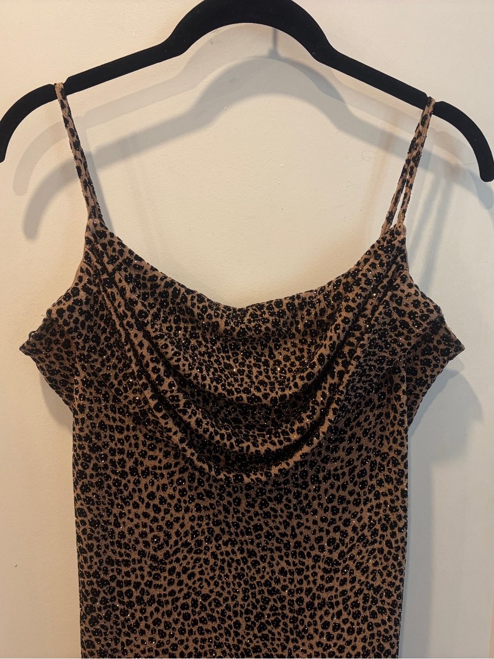 Vintage Onyx Nite Leopard Print Sparkly Cowl Dress - Picture 4 of 14